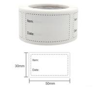 250pcs Food Storage Labels 5x3cm Writeable Stickers(Black) | Writeable for surface, permanent ink friendly, 5x3cm size, 250 per roll, kitchen organization