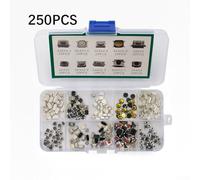 250PCS For SMD Momentary Tactile Push Button Switch Set with 10 Value Types for Car Remote Controls, Printers, and Electronic DIY Projects