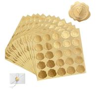250pcs Gold Embossed Wax Seal Stickers - Heart Design for Wedding Invitations, Self-Adhesive Envelope Seals, DIY Decorations