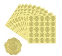 250pcs Gold Heart Wedding Stickers - Envelope Seal Stickers With Heart Stamp & Wax Seal