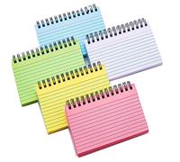 250pcs Index Cards, 5 Pads Ruled Notecards with Protective Covers and Spirals, Colored Flash Cards for Office Learning Note Taking To Do List.