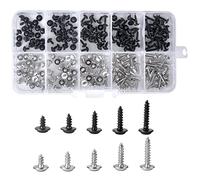 250Pcs M2 Phillips Truss Head Self Tapping Screws Pan Head with Washer Screws Self Drilling Wood Screws Metal Pozi Flange Cross Head Screws with Box for Plastic Soft Metal Wood Electrical Equipment