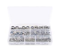 250Pcs Nylon Nut 3/4 / 5/6 / 8/10 / 12mm Nylon Insert Stainless Steel Hexagon Locking Assortment Kits Metric Assortment