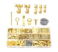 250PCS Picture Hanging Kit, Gold Frame Hanging Hooks for Hanging Picture Frames, Photos, Decorations