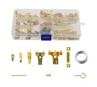250pcs Picture Hooks, Picture Hooks for Hard Walls, Heavy Duty Picture Hanging Kit Including Picture Wire, Steel Hooks, Nails, D Ring, Screws and Screw Eyes for Mirrors/Picture Frames/Paintings/Bags