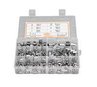 250PCS Rivet Nut Assortment Kit, 304 Stainless Steel Flat Head Threaded Insert Nuts, M3 M4 M5 M6 M8 M10 Blind Rivet Nuts for Metal Plastic Fibreglass