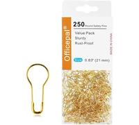 250PCS Round Safety Pins - Bulb/Calabash/Gourd Pear Safety Pins, Knitting Stitch Markers for Crafting, Sewing, DIY Making, Gold Tone