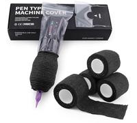 250pcs Sealable Large Tattoo Machine Covers with Grip Tape - 2.56 x 7.87" Tattoo Pen Covers & 4pcs Grip Wrap, Tattoo Setup Kit for Pen Machine - Pro Tattoo Supplies & Accessories (250pcs+4pcs Clear)