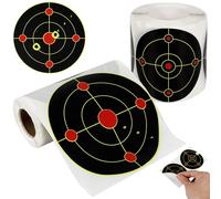 250Pcs Shooting Targets Stickers, 3 Inch & 6 Inch Self Adhesive Splatter Target Stickers Roll, High Visibility Fluorescent Yellow Impact Paper Target for Airsoft, Rifle, Archery, Slingshot