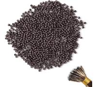 250pcs Silicone Lined Nano Rings Beads, Brown Micro Links Hair Beads for Nano Tip Hair Extensions