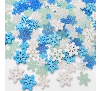250Pcs Snowflake Embellishments for Craft - 3 Different Size | Glitter Christmas Snowflakes Resin Charms Craft Ornament Small Snow Winter Ornaments for Holiday Decoration