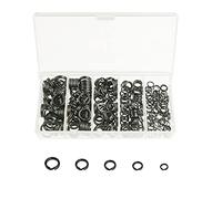 250pcs Stainless Steel Fishing Split Rings Black Nickel High Strength Heavy Duty Fishing Lures Ring Chain Connector Fishing Lure Tackle Set,5 Sizes (Black)
