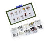 250PCS Tiny Push Button Switches Set Electronic Project Tangible Change with Storage Box Upgrades for Car Toy Panel Tangible Push Button Switches