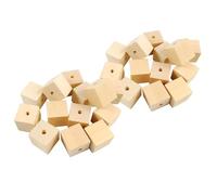 250pcs Unfinished Solid Wood Cubes with Hole for DIY Craft Beads