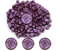 250pcs Wax Seal Beads Dark Purple, Andotopee Premium Sealing Wax Beads for Stamp Seals, Octagon Seal Stamp Pellets Refill Pack for Wedding Invitation, Letter Envelope, Scrapbook DIY Crafts (Aubergine)