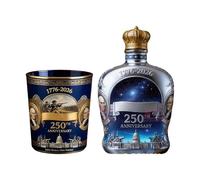 250th A-nniversary Commemorative Bottle, Polished Edge Design, 350ml, Patriotic We The People Decanter, American Heritage Home Bar Decor, Giftable Present, for Home Kitchen