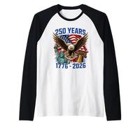 250th Anniversary 250 Year America Freedom Eagle Raglan Baseball Tee