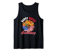 250th Anniversary 4th July US Flag Sunflower Sun Conure Tank Top