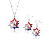 250th Anniversary American Flag Teardrop Earrings, Patriotic Red White Blue Dangle Earrings for Women, 4th of July Independence Day Jewelry Gift., S, Metal, Cubic Zirconia
