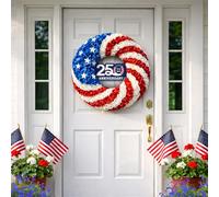 250th Anniversary Celebration Wreath Commemorative Festive Decoration for Patriotic Home (Blue, 28x28cm)