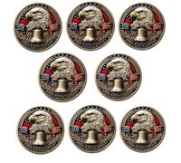 250th Anniversary Commemorative Coin - USA 1776-2026 Challenge Coin, Patriotic Eagle Double-Sided Engraved Token, Premium Alloy US Military Veteran Gift for History Buffs (8 Pcs)