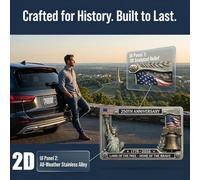 250th Anniversary Commemorative License Plate Frame, 1776-2026 USA 250 Year American Car Plate Holder, Patriotic Metal Tag Bracket with American Flag Liberty Bell Statue of Liberty, Fits All Cars