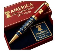 250th Anniversary Commemorative Pen Set - 10 Patriotic Designs In Gift Box, Collector‘s Edition & American Patriot Gift(Red A)