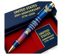 250th Anniversary Commemorative Pen Set - 10 Patriotic Designs In Gift Box, Collector‘s Edition & American Patriot Gift(Blue)
