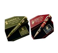 250th Anniversary Commemorative Pen Set - 10 Patriotic Designs In Gift Box, Collector‘s Edition & American Patriot Gift(Set a(2pcs))