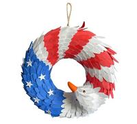 250th anniversary eagle wreath, 3D Eagle Wreaths, ed White and Blue Flag Wreaths for Front Door Decoration Front Wall Home Decor (10 in)