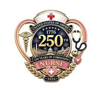 250Th Anniversary Nurse Brooch Commemorative Pin for Medicals Workers Tributes and Patriotic Celebration Unique Gifts Nurse Appreciation Pin