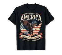 250th Anniversary of America Independence 1776 Value Graphic T-Shirt, Men, Black, S