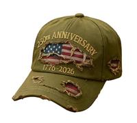 250th Anniversary Old Cowboy Hat 1776-2026 Patriotic Baseball Cap with Adjustable Closure for Outdoor Adventure (B, 20)