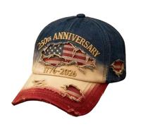 250th Anniversary Old Cowboy Hat 1776-2026 Patriotic Baseball Cap with Adjustable Closure for Outdoor Adventure (E, 20)