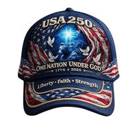 250th Anniversary - Patriotic Cap with Art Print - USA - 250 Years - A Nation Under God (B, 20)