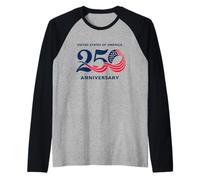 250th Anniversary Patriotic USA Flag 4th of July Raglan Baseball Tee