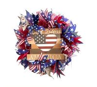 250th Anniversary Patriotic Wreath, 3D Eagle Independence Day Wreath for Front Door, Red White and Blue AmericanFlag Decoration, All-Weather Farmhouse Outdoor Summer Holiday Decor (Square)