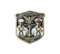 250th Anniversary U.S. NAVY Commemorative Pin, Marine Corps Army Military Emblem Lapel Alloy Button Brooches Veteran Collection Gift Jewelry, M, Zinc, no gemstone