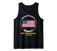 250th Anniversary USA 1776-2026 American Flag Patriotic Tank Top