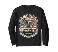 250th Anniversary USA 1776-2026 Eagle Patriotic July 4th Long Sleeve T-Shirt