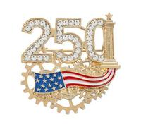 250th Anniversary USA Flag Brooch Pin for Women Men Patriotic Eagle American 1776-2026 Commemorative Badge Red White Blue Crystal Lapel Pin for 4th of July Parade Celebration New Upgrade (Style A)