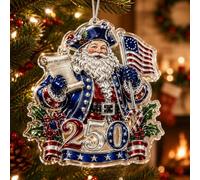 250th Anniversary USA Ornament 2026, Patriotic Acrylic Christmas Tree Decor