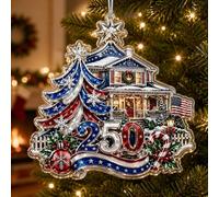 250th Anniversary USA Ornament 2026, Patriotic Acrylic Christmas Tree Decor