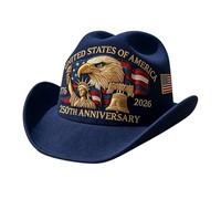 250th Anniversary USA Patriotic Cowboy Hat, 250 Years Later Still Standing Printed Cap, Adjustable Baseball Hat for Men Women, 1776-2026 American Pride Patriotic Apparel (Blue)