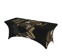 250th Anniversary USA with bald eagle (2) Decorative Tablecloth Protector for Wedding, Banquet & Parties6FT Spandex Rectangle Tablecloths, Stretch Washable Table Cloth Wrinkle Free Patio Table Cover