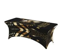 250th Anniversary USA with bald eagle Decorative Tablecloth Protector for Wedding, Banquet & Parties6FT Spandex Rectangle Tablecloths, Stretch Washable Table Cloth Wrinkle Free Patio Table Cover