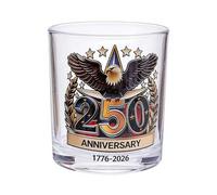 250th Anniversary Whiskey Glasses American Flag 1776-2026 Patriotic Keepsake USA Eagles Flag Design 4th of July Veteran Gifts for Men Dad Veteran Independence Day