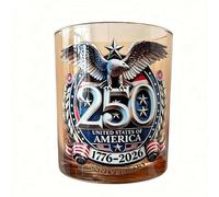 250th Anniversary Whiskey Glasses American Flag 1776-2026 Patriotic Keepsake USA Eagles Flag Design 4th of July Veteran Gifts for Men Dad Veteran Independence Day