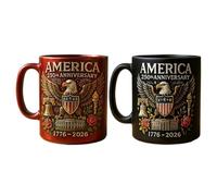 250th Anniversarys Militarys Commemorative 3D Mug - 2 Pack Militarys Theme Ceramic Mug, Marine Corp/Army/Navy Collection Cup, U.S. 1776-2026 Guarding Eagle Flag Logo Printed Cup for Veteran, Army Fan