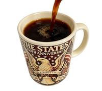 250th Anniversaryy Mug For Coffee - 400ml Ceramic 1776-2026 Commemorative Cup | 2d Flat Veteran Tributes Handmade Coffee Mug | Militaryy Partner Gift, Veteran Keepsake, American Revolution Bicentennia